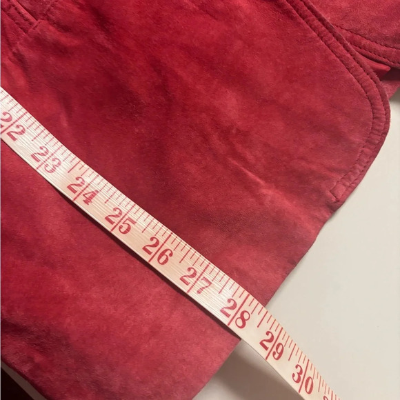 Vintage St John’s Bay Suede Red Coat Blazer Jacket Size Petite Large Leather - Picture 4 of 7